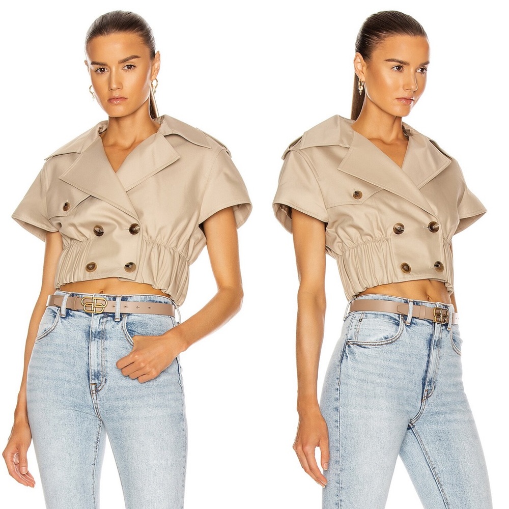 Like new ALEXANDER WANG Cropped Shirt Trench Jacket $795 L - Picture 2 of 12
